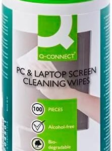 Screen Cleaning Wet Wipes Q-CONNECT Dispenser Tub 100pcs / Computer Accessories/Type-For TFT/LCD Screens