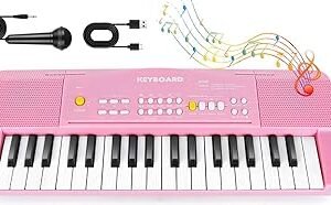 Hilifexll Kids Piano Keyboard, 37 Key Electronic Keyboard Piano for Kids Music Piano Musical Toys for 3 4 5 6 Year Old Girls Educational Toddler Toys Birthday for Boys Girls Age 3-6